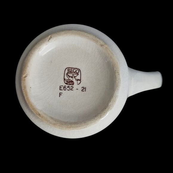 Vintage REGO Stoneware Mug Tan Brown Rim Crackle Glaze E652-21 Japan Coffee Cup - Picture 6 of 7